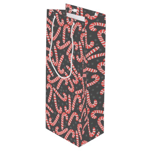 Snowflakes, voor kerstmis wijn cadeautas (Voorkant Gekanteld)