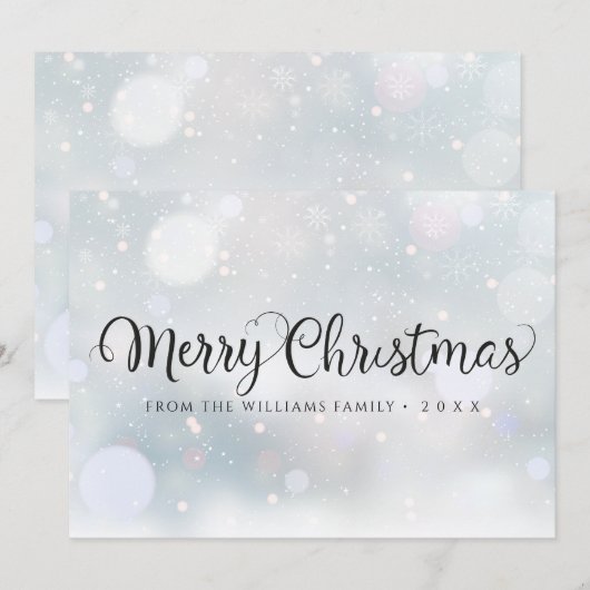 Snowflakes voor prettig kerstfeest feestdagenkaart (Voorkant / Achterkant)