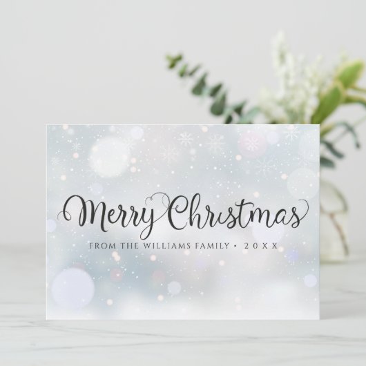 Snowflakes voor prettig kerstfeest feestdagenkaart (Staand voorkant)