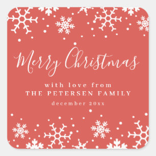 Snowflakes voor prettige kerst wintervakantie S Vierkante Sticker