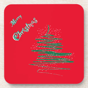 Snowflakes, voor prettige kerstbomen bier onderzetter