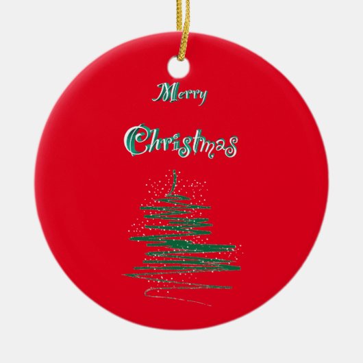Snowflakes, voor prettige kerstbomen keramisch ornament (Voorkant)
