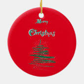 Snowflakes, voor prettige kerstbomen keramisch ornament (Achterkant)