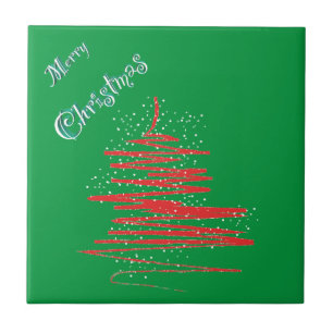 Snowflakes, voor prettige kerstbomen tegeltje