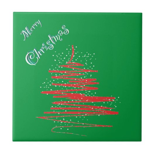 Snowflakes, voor prettige kerstbomen tegeltje (Voorkant)