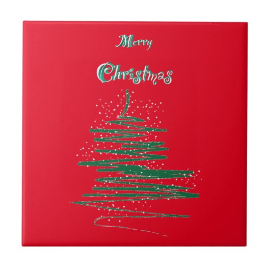 Snowflakes, voor prettige kerstbomen tegeltje (Voorkant)