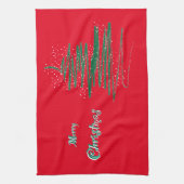 Snowflakes, voor prettige kerstbomen theedoek (Verticaal)