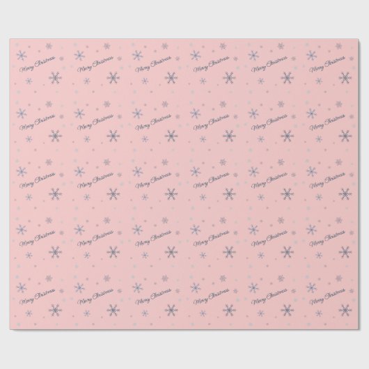 Snowflakes voor prettige kerstroze kerst cadeaupapier (Vlak)