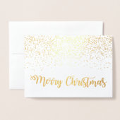 Snowflakes voor prettige kersttypografie folie kaarten (Voorkant met envelop)