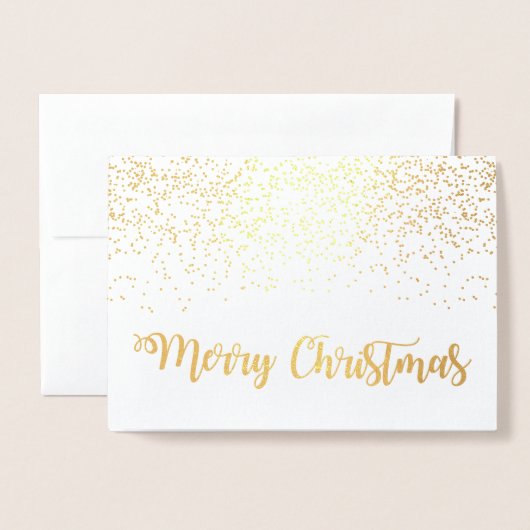 Snowflakes voor prettige kersttypografie folie kaarten (Voorkant met envelop)