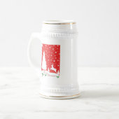 Snowflakes voor prettige kerstwinter bierpul (Voorkant links)