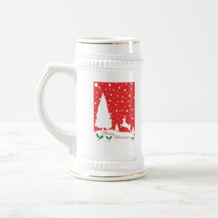 Snowflakes voor prettige kerstwinter bierpul