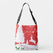 Snowflakes voor prettige kerstwinter crossbody tas (Achterkant)
