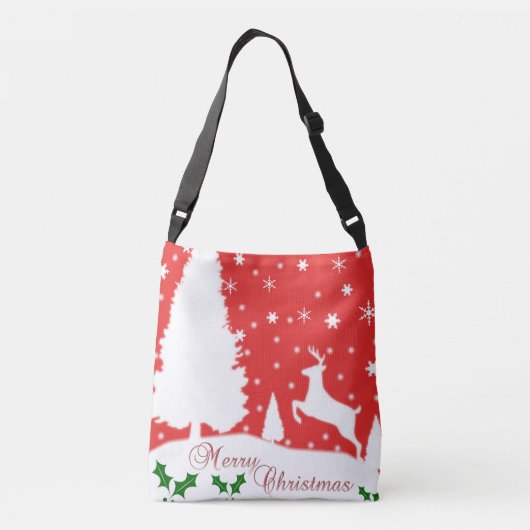 Snowflakes voor prettige kerstwinter crossbody tas (Achterkant)