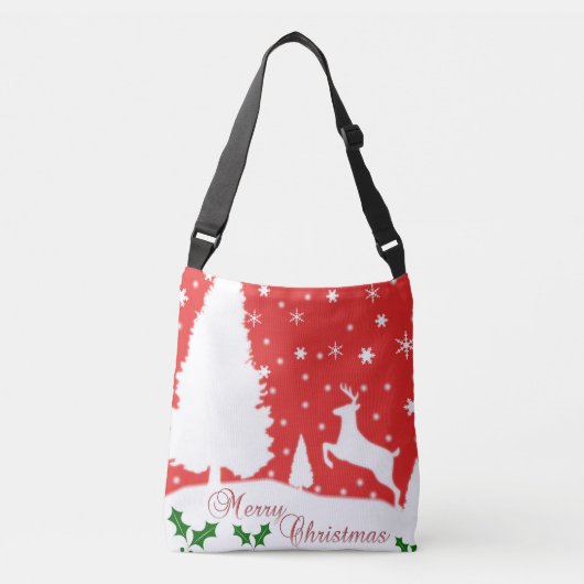 Snowflakes voor prettige kerstwinter crossbody tas (Voorkant)