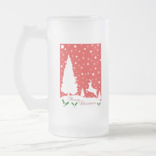 Snowflakes voor prettige kerstwinter matglas bierpul (Links)