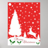 Snowflakes voor prettige kerstwinter poster (Voorkant)