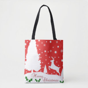 Snowflakes voor prettige kerstwinter tote bag