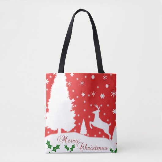 Snowflakes voor prettige kerstwinter tote bag (Voorkant)