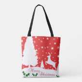 Snowflakes voor prettige kerstwinter tote bag (Achterkant)