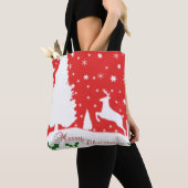 Snowflakes voor prettige kerstwinter tote bag (Dichtbij)