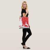 Snowflakes voor prettige kerstwinter tote bag (Op model)