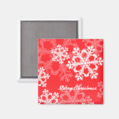 Snowflakes voor rode en witte kerst magneet (Voorkant / Achterkant)