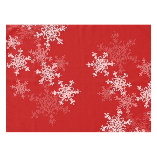 Snowflakes voor rode en witte kerst tafelkleed (Voorkant (Horizontaal))