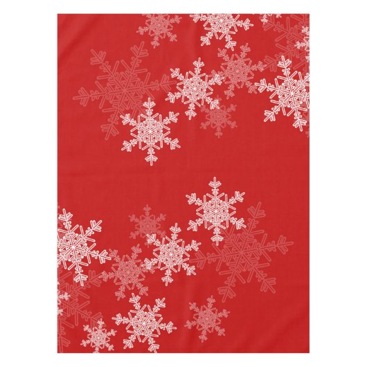 Snowflakes voor rode en witte kerst tafelkleed (Voorkant)