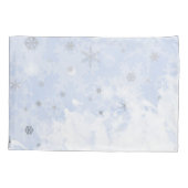 Snowflakes voor smeltkroes op babyblauwe pastelkle kussensloop (Achterkant)
