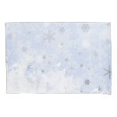 Snowflakes voor smeltkroes op babyblauwe pastelkle kussensloop (Voorkant)