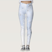 Snowflakes voor smeltkroes op babyblauwe pastelkle leggings (Voorkant)
