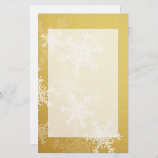 Snowflakes, voor witte kerst briefpapier (Voorkant / Achterkant)