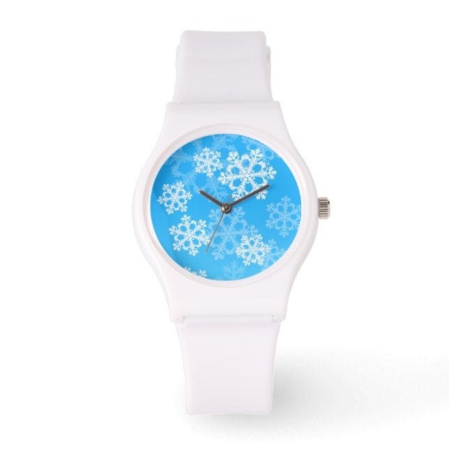 Snowflakes voor witte kerst horloge (Voorkant)