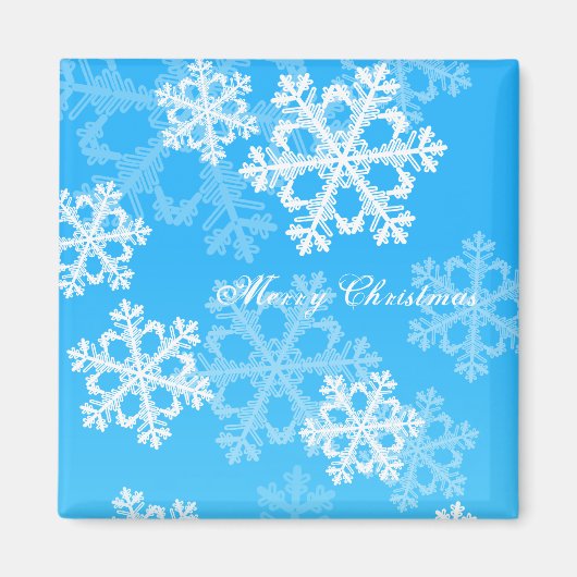 Snowflakes voor witte kerst magneet (Voorkant)