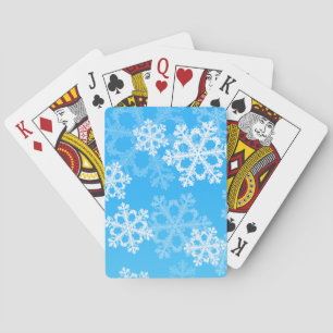 Snowflakes voor witte kerst pokerkaarten