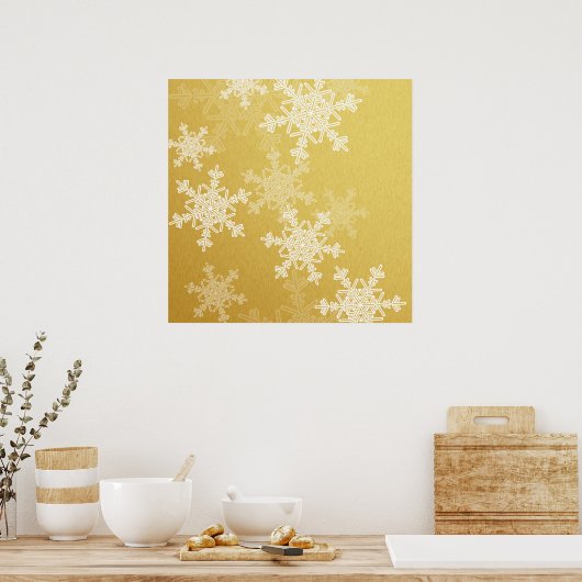 Snowflakes, voor witte kerst poster (Keuken)