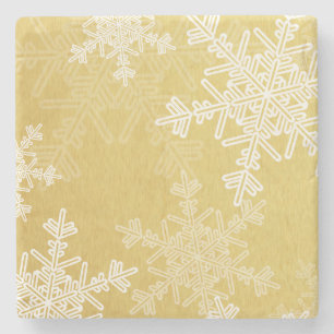 Snowflakes voor witte kerst stenen onderzetter