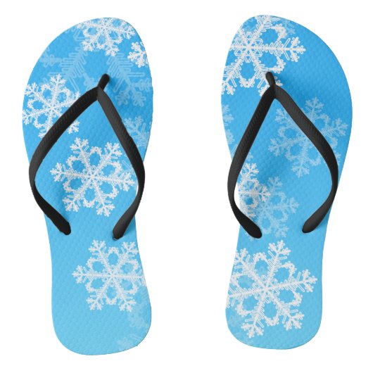 Snowflakes voor witte kerst teenslippers (Voetbed)