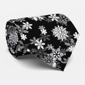 Snowflakes, voor zwarte en witte kerst stropdas (Opgerold)