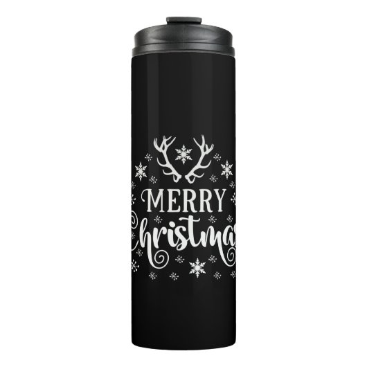 Snowflakes, vrolijk kerstfeest thermosbeker (Voorkant)