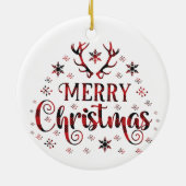 Snowflakes, vrolijk nieuwjaar keramiek keramisch ornament (Achterkant)