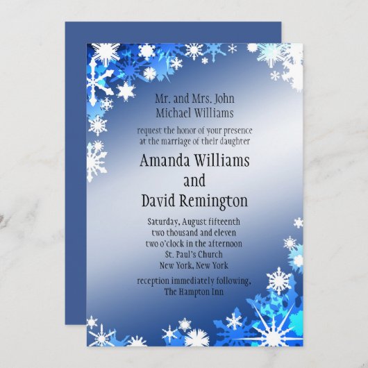 Snowflakes Weddenschap Kaart (Voorkant / Achterkant)