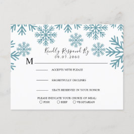 Snowflakes Weddenschap RSVP-kaart Uitnodiging Briefkaart