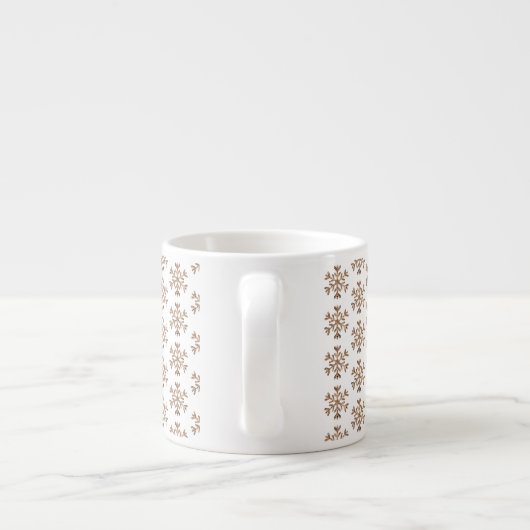 Snowflakes White en Gold Kerstkaarsen Holly Espresso Kop (Achterkant)
