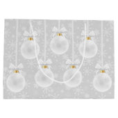 Snowflakes White Ornament Kerstfeestdag Groot Cadeauzakje (Achterkant)
