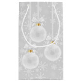 Snowflakes White Ornament Kerstfeestdag Klein Cadeauzakje (Achterkant)