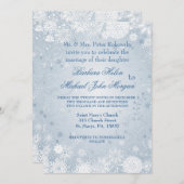 Snowflakes white Silver Blue Weddenschap Kaart (Voorkant / Achterkant)