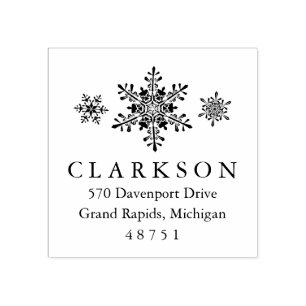 Snowflakes Winter Aangepast retouradres Stempel