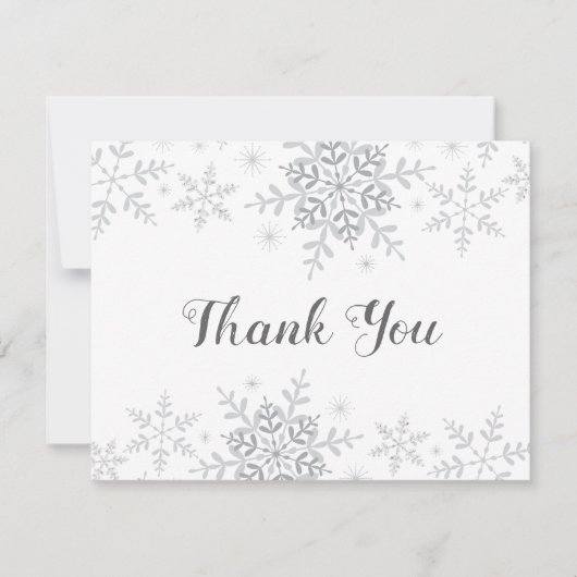 Snowflakes Winter Baby shower Hartelijk dank Bedankkaart (Voorkant)